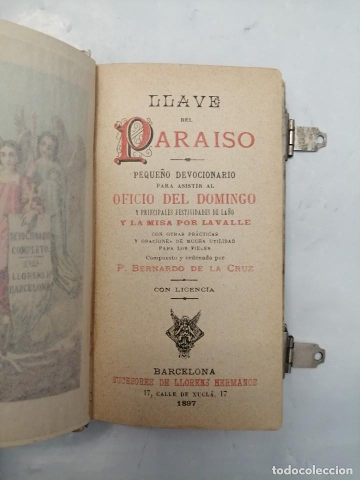 Libros antiguos: LLAVE DEL PARA&Iacute;SO (EDICI&Oacute;N 1897) - Foto 4