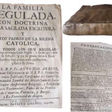 Libros antiguos: 1744 - LA FAMILIA REGULADA. ANTONIO ALBIOL. ZARAGOZA