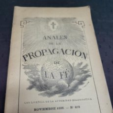 Libros antiguos: MISIONES RELIGIOSAS CATOLICAS ANALES DE LA PROPAGACION DE LA FE S XIX 1895. Lote 363615730