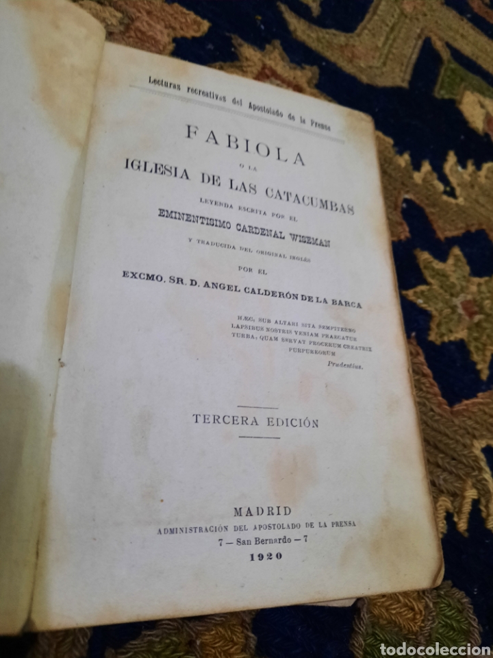 Libros antiguos: FABIOLA. IGLESIA DE LAS CATACUMBAS - Foto 1