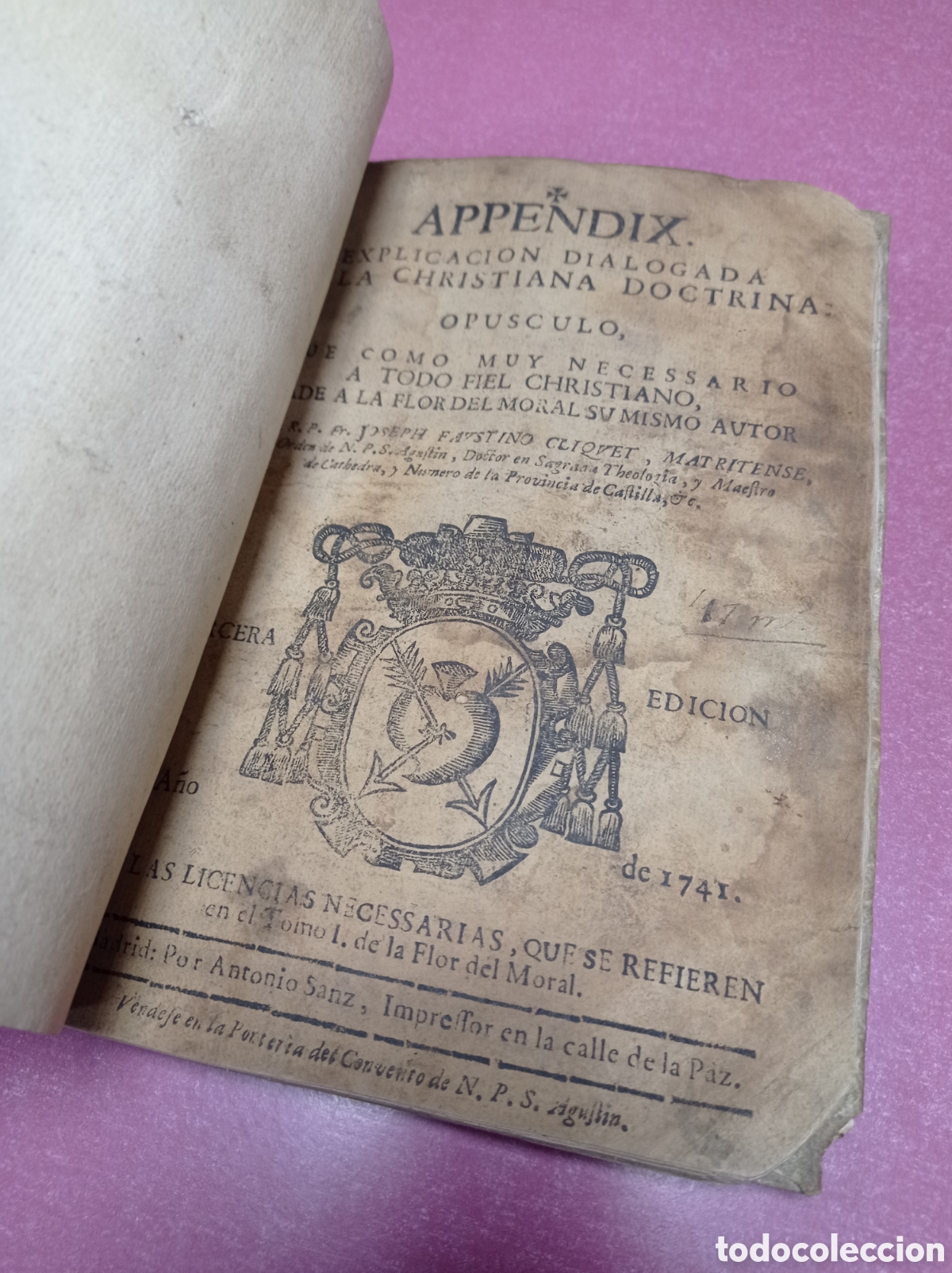 Libros antiguos: Appendix tercera edici&oacute;n a&ntilde;o de 1741 - Foto 5