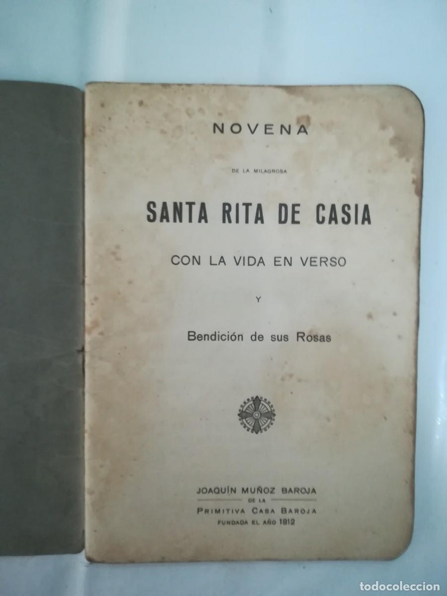 Libri antichi: Novena de la milagrosa Santa Rita de Casia, con la vida en verso. Primitiva Casa Baroja, San Sebasti