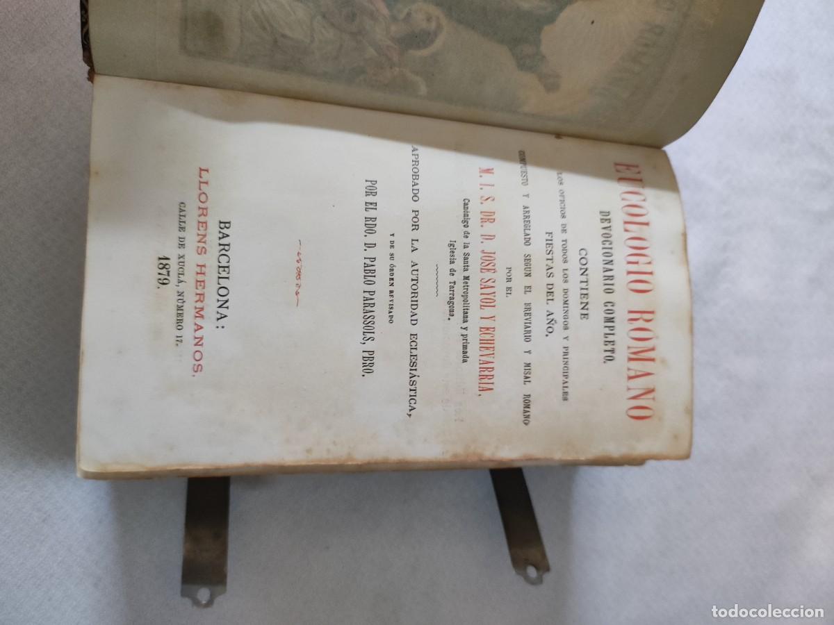 Libros antiguos: Eucologio romano. 1879. - Foto 8