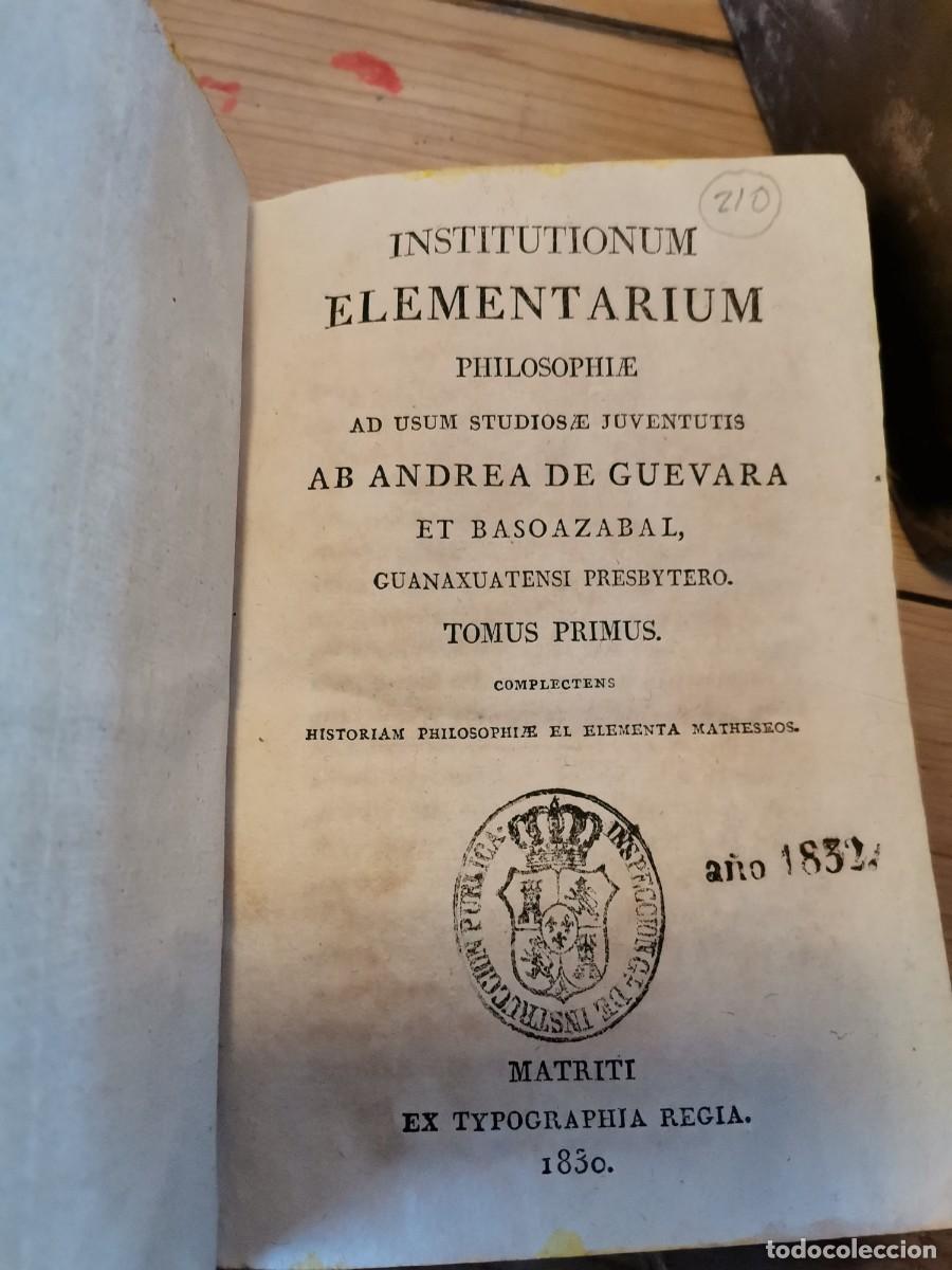 Libros antiguos: Institutionum elementarium 1830 - Foto 2