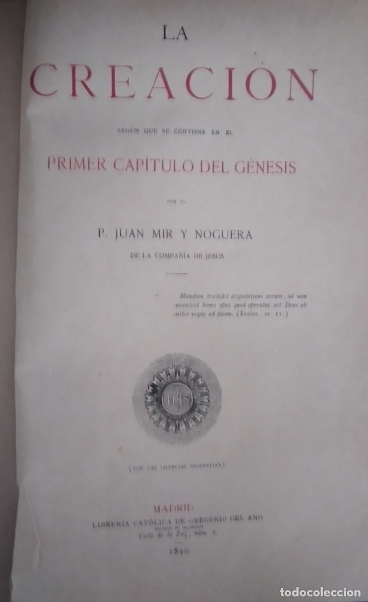 Libros antiguos: LA CREACION - Foto 1