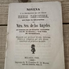 Libros antiguos: NOVENA A NTRA.SRA.DE LOS ANGELES, QUE SE VENERA EN GRAZALEMA, 1859, 32 PAGINAS. Lote 380255679