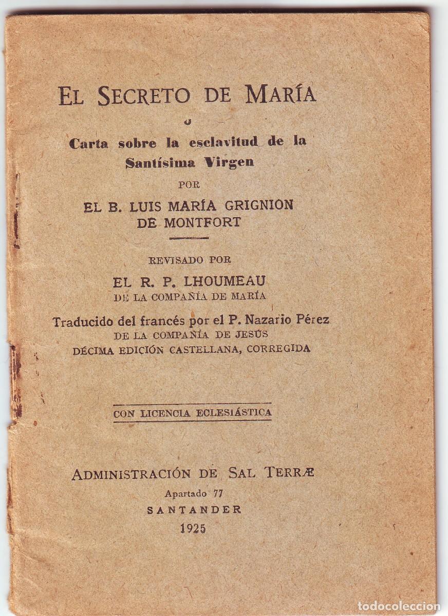 Livres anciens: EL SECRETO DE MAR&Iacute;A DE 1925
