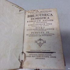 Libros antiguos: BIBLIOTHECA DOMESTICA 1762 , LATIN , JESU SACERDOTIS , OPUS HEBREA , CON GRABADOS TOMO IX. Lote 381462814