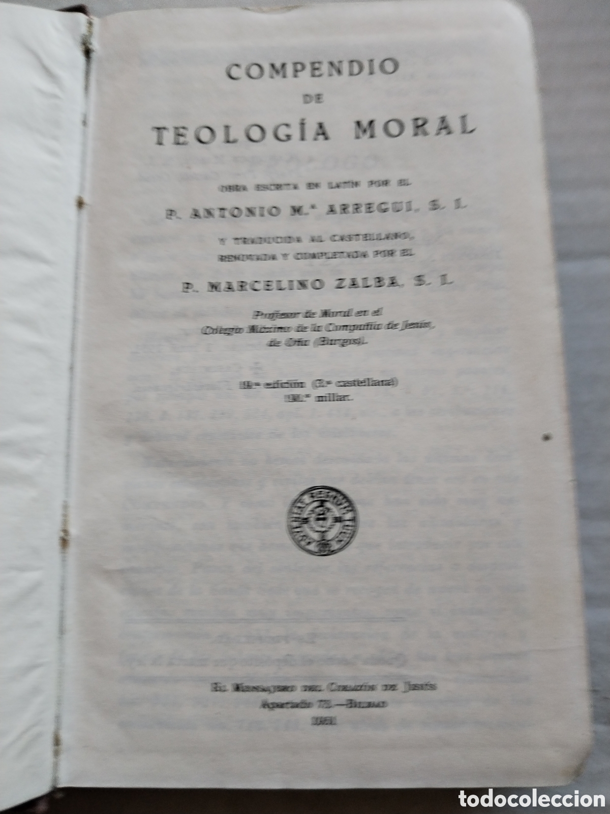 Libros antiguos: COMPENDIO DE TEOLOG&Iacute;A MORAL - Foto 2