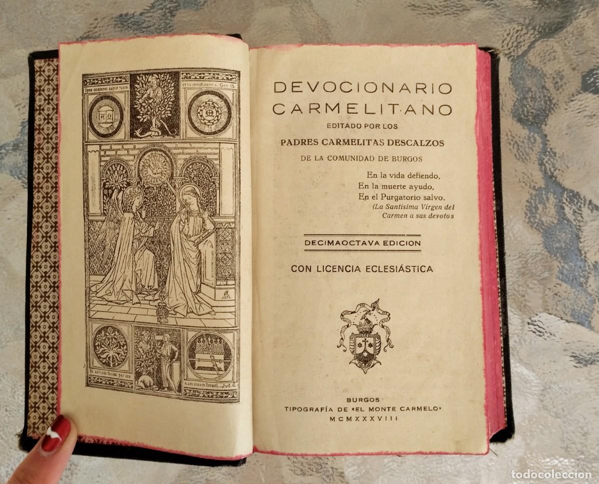 Libros antiguos: DEVOCIONARIO CARMELITANO DE 1938. - Foto 4