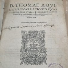 Libros antiguos: NARRACIONES DE TOMAS DE AQUINO AÑO 1569. Lote 385527749