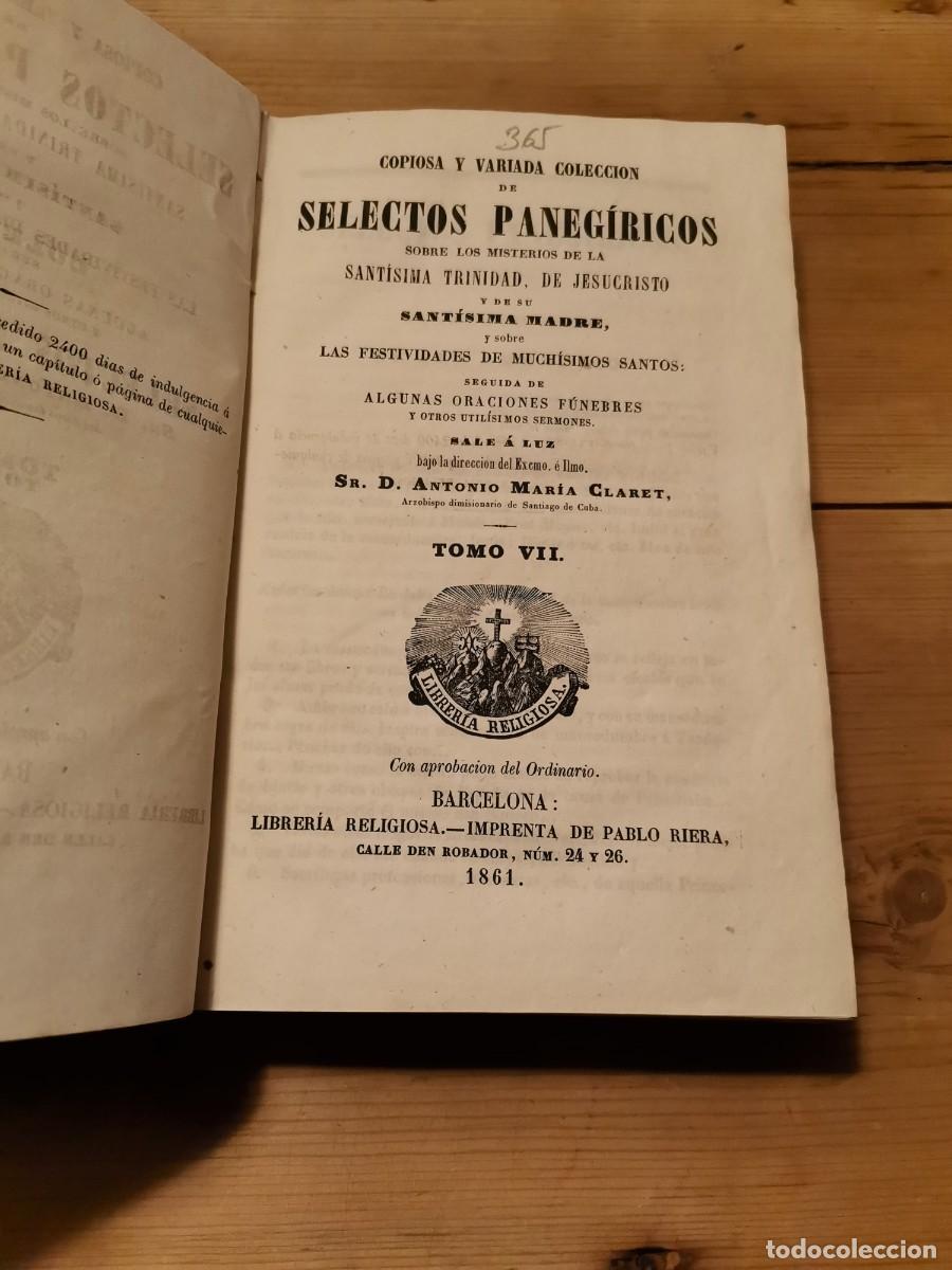 Libros antiguos: Copiosa y variada coleccion de selectos panegiricos - Foto 2