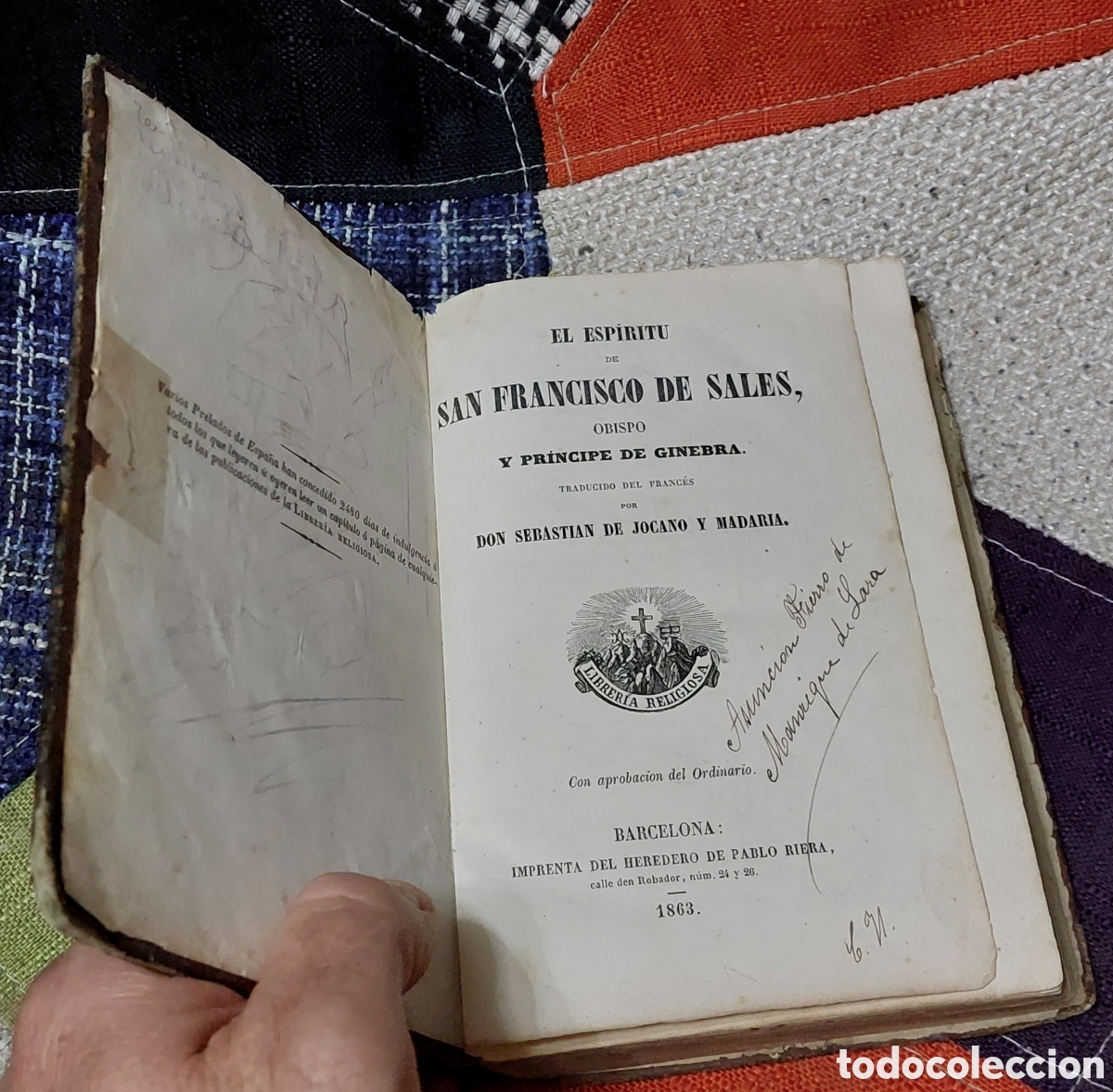 Libros antiguos: Libro El Esp&iacute;ritu de San Francisco de Sales, Obispo y Pr&iacute;ncipe de Ginebra 1.863