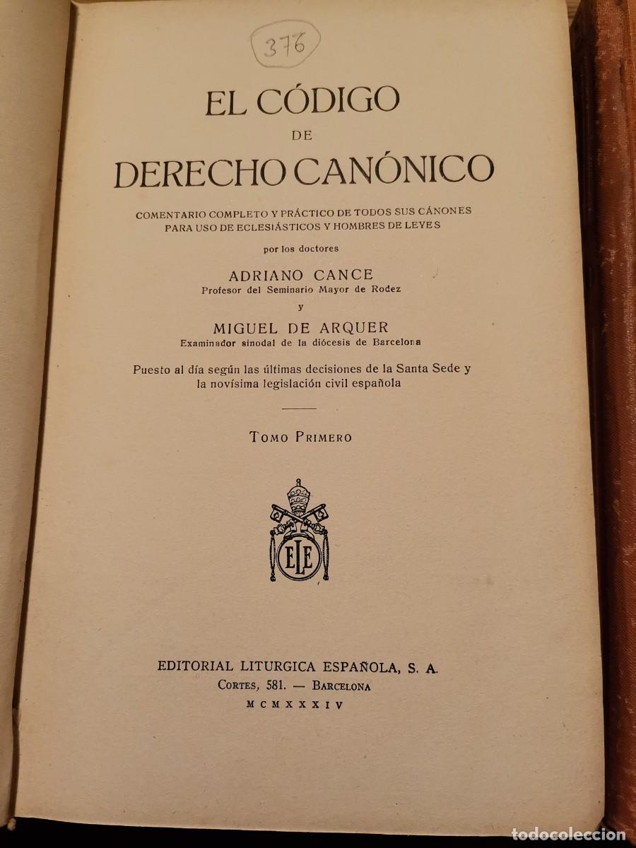 Libros antiguos: El c&oacute;digo del derecho can&oacute;nico - Foto 2