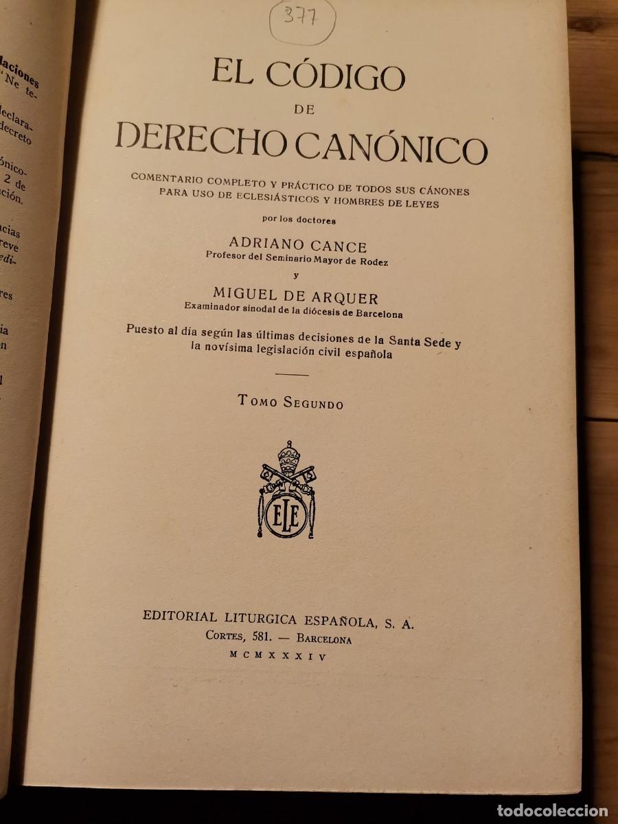 Libros antiguos: El c&oacute;digo del derecho can&oacute;nico - Foto 3