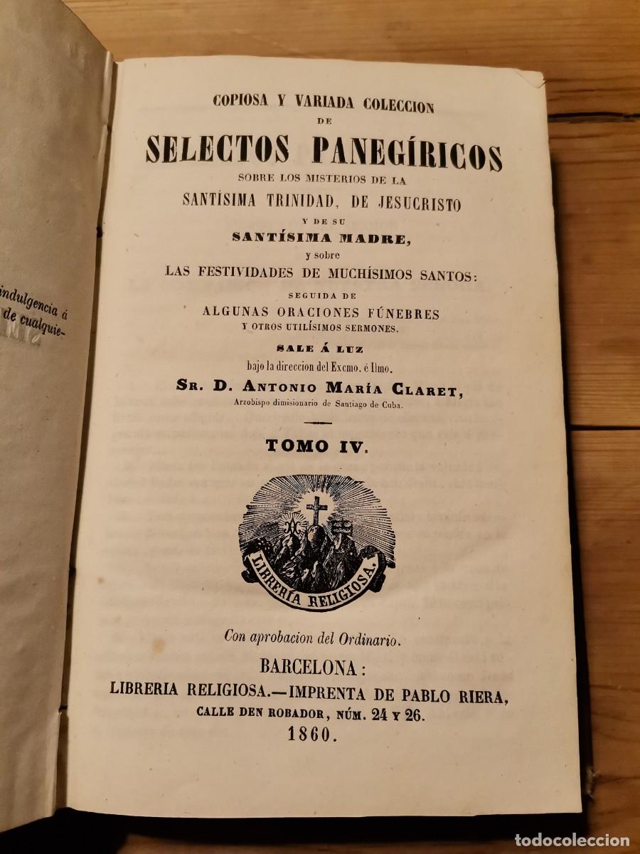 Libros antiguos: Selectos paneg&iacute;ricos 1860 - Foto 2