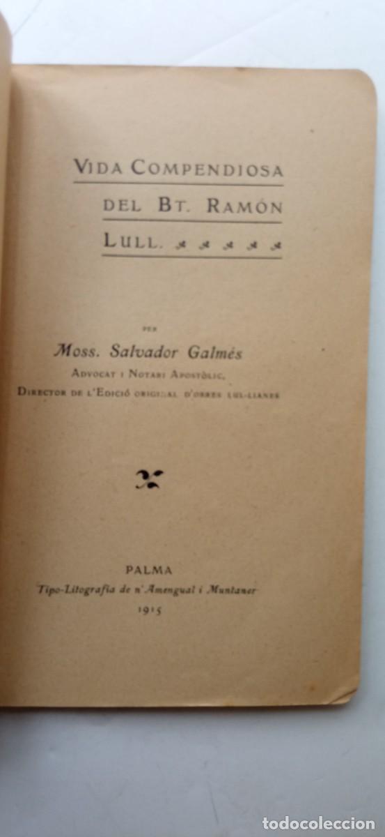 Libros antiguos: VIDA COMPENDIOSA DEL BEATO RAMON LLULL - Foto 3