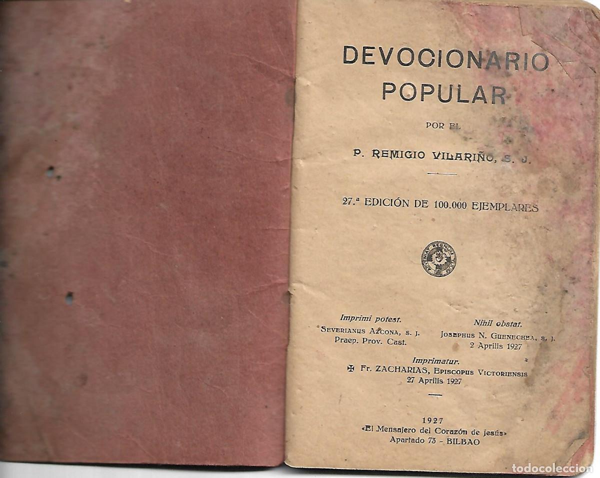 Libros antiguos: MUY ANTIGUO LIBRITO 64 PAGINAS DE 1927 DEVOCIONARIO POPULAR TAPAS EN MAL ESTADO SE LEE BIEN