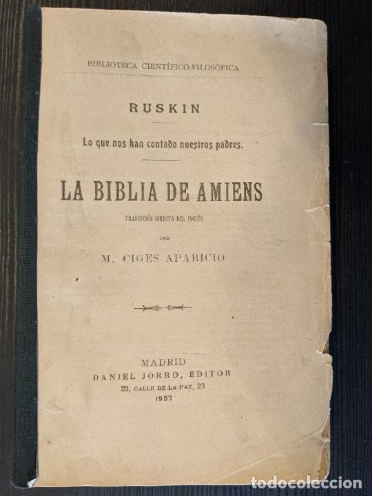 Libros antiguos: La biblia de Amiens - Ruskin - Foto 2