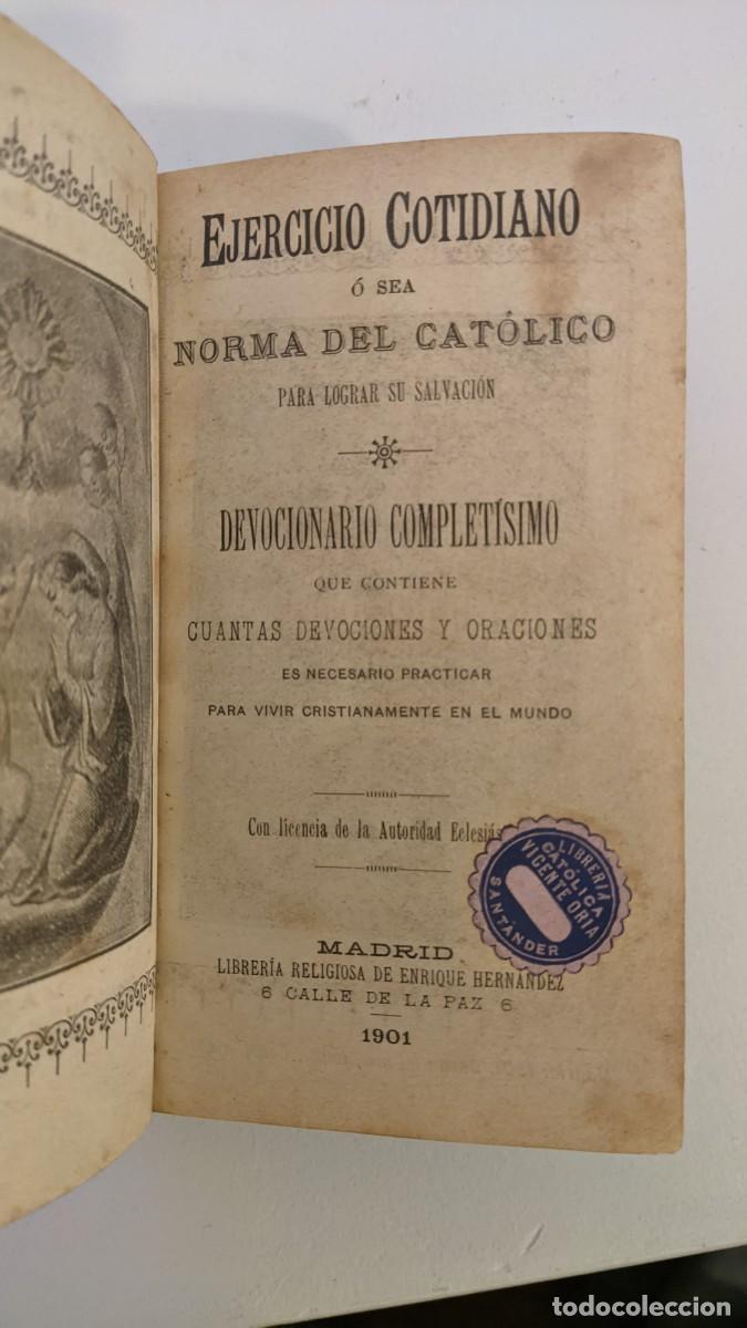 Libros antiguos: EJERCICIO COTIDIANO NORMA DEL CAT&Oacute;LICO 101 - Foto 2