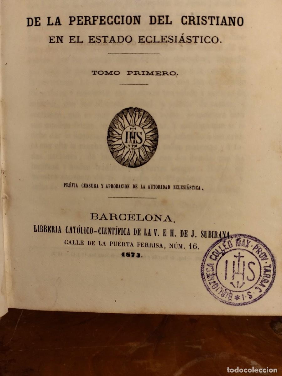 Libros antiguos: Tratado de la perfecci&oacute;n 1873 - Foto 7