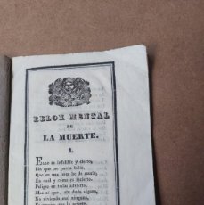 Libros antiguos: RELOX MENTAL DE LA MUERTE - 1832 - VALENCIA - IMPRT BENITO MONFORT