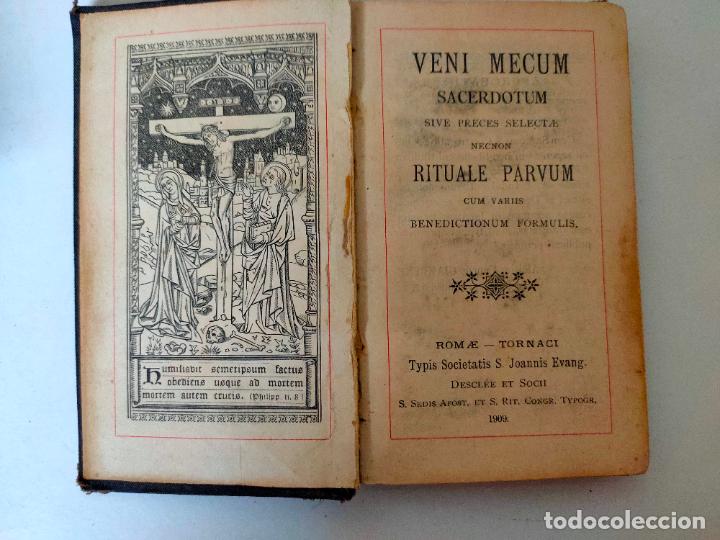 Livros antigos: Veni Mecum Sacerdotum. Oraciones seleccionadas y formulas de bendiciones. 1909. Numerado
