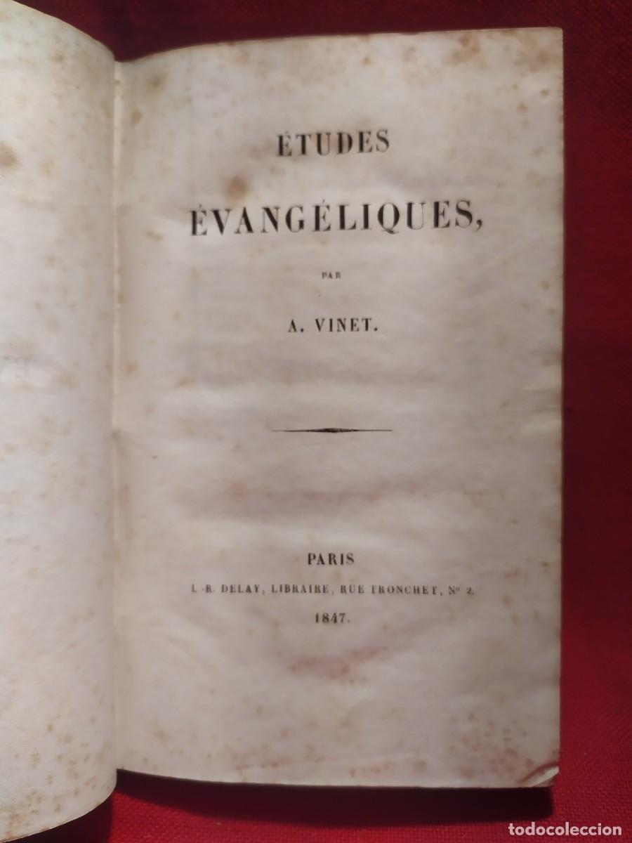 Livros antigos: 1847. Etudes evangeliques. Vinet.