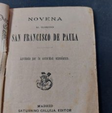 Libros antiguos: NOVENA AL GLORIOSO SAN FRANCISCO DE PAULA- 1876