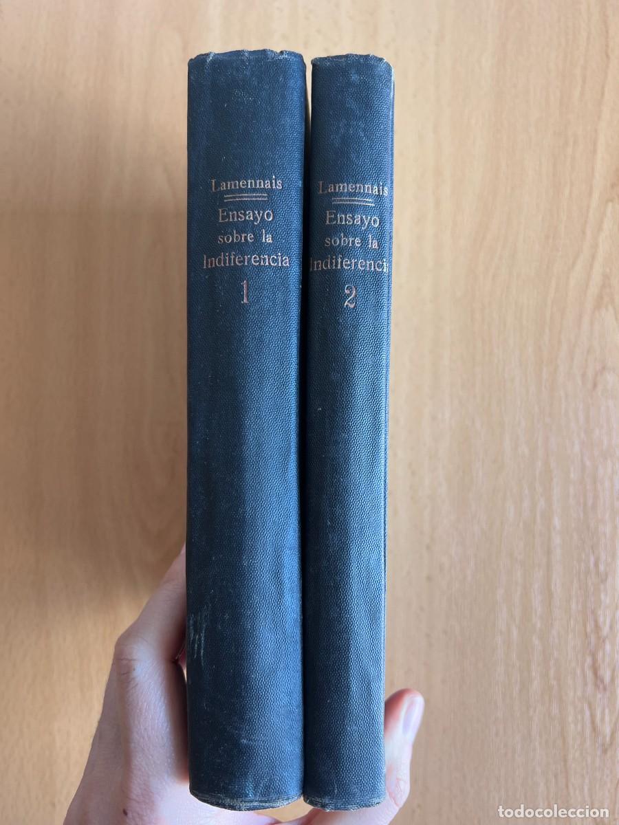 Old books: ENSAYO SOBRE LA INDIFERENCIA EN MATERIAS DE RELIGION TOMO I Y TOMO II - ABATE LAMENNAIS - 1865
