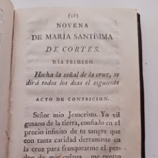 Libros antiguos: NOVENA DE MARÍA SANTÍSIMA DE CORTÉS 1824 FRAILE FERMIN DE ALCARAZ