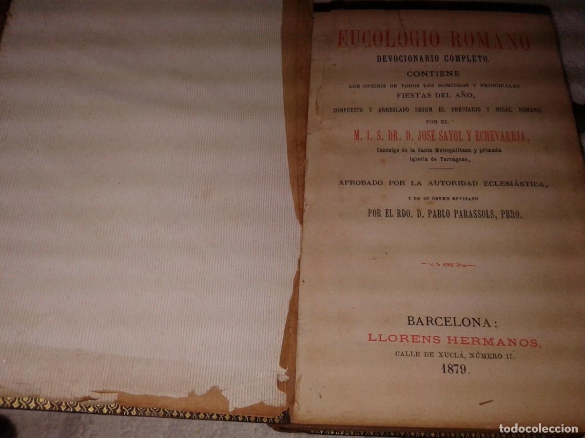Libros antiguos: EUCOLOGIO ROMANO 1879, B18 - Foto 6