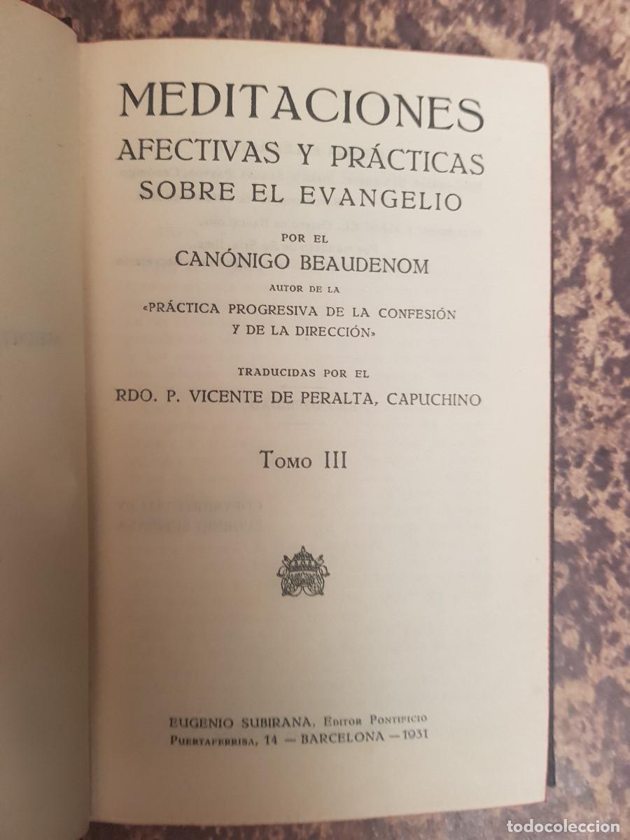Libros antiguos: MEDITACIONES AFECTIVAS Y PRACTICAS A&Ntilde;O 1930 - Foto 1