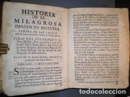 Livros antigos: FRAY ALONSO DEL POZO: HISTORIA DE LA MILAGROSA IMAGEN DE NUESTRA SE&Ntilde;ORA DE LAS CALDAS. 1&ordf; ed. 1700