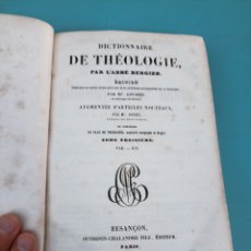 Libros antiguos: DICTIONNAIRE DE THEOLOGIE PAR L'ABBÉ BERGIER. TOM. 3. FAB/JUS. PARIS 1848