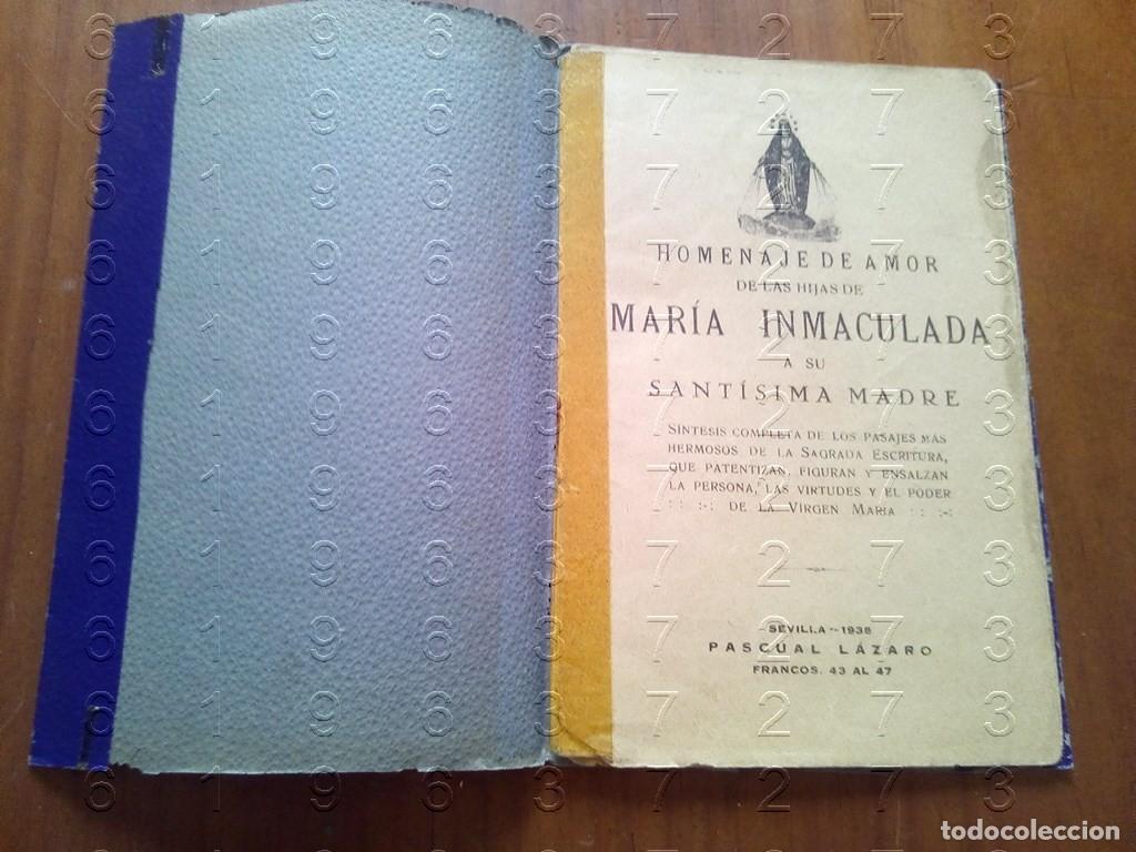 Libri antichi: HIJAS DE MARIA INMACULADA HOMENAJE DE AMOR A LA VIRGEN 1938 SEVILLA 15X10 16PG U52