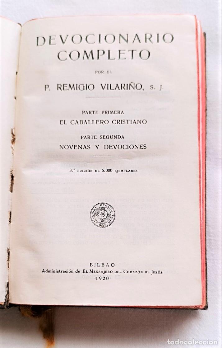Libros antiguos: DEVOCIONARIO COMPLETO. A&Ntilde;O 1920 - Foto 2