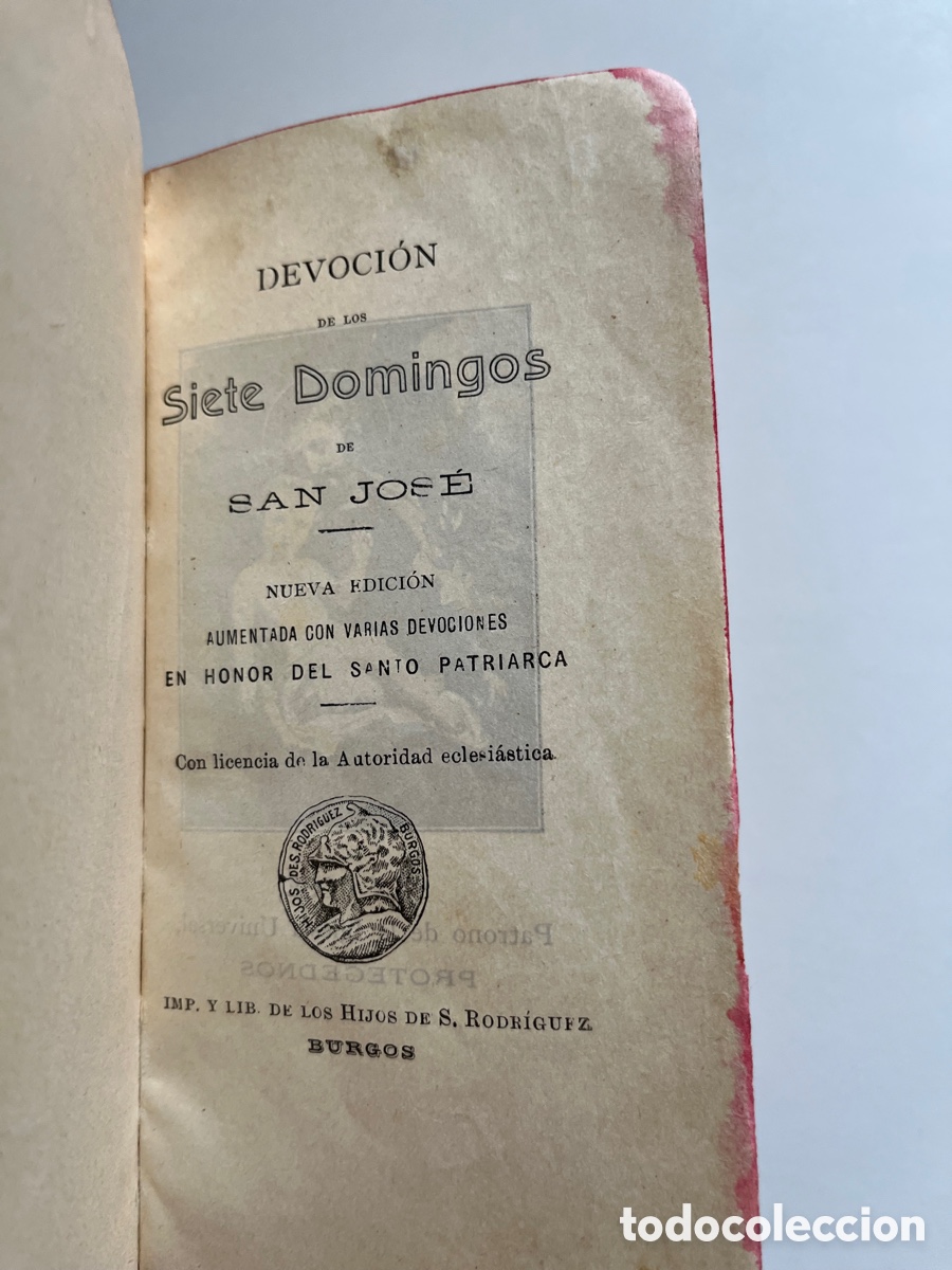 Libros antiguos: Devoci&oacute;n de los Siete Domingos de San Jos&eacute; - Foto 2