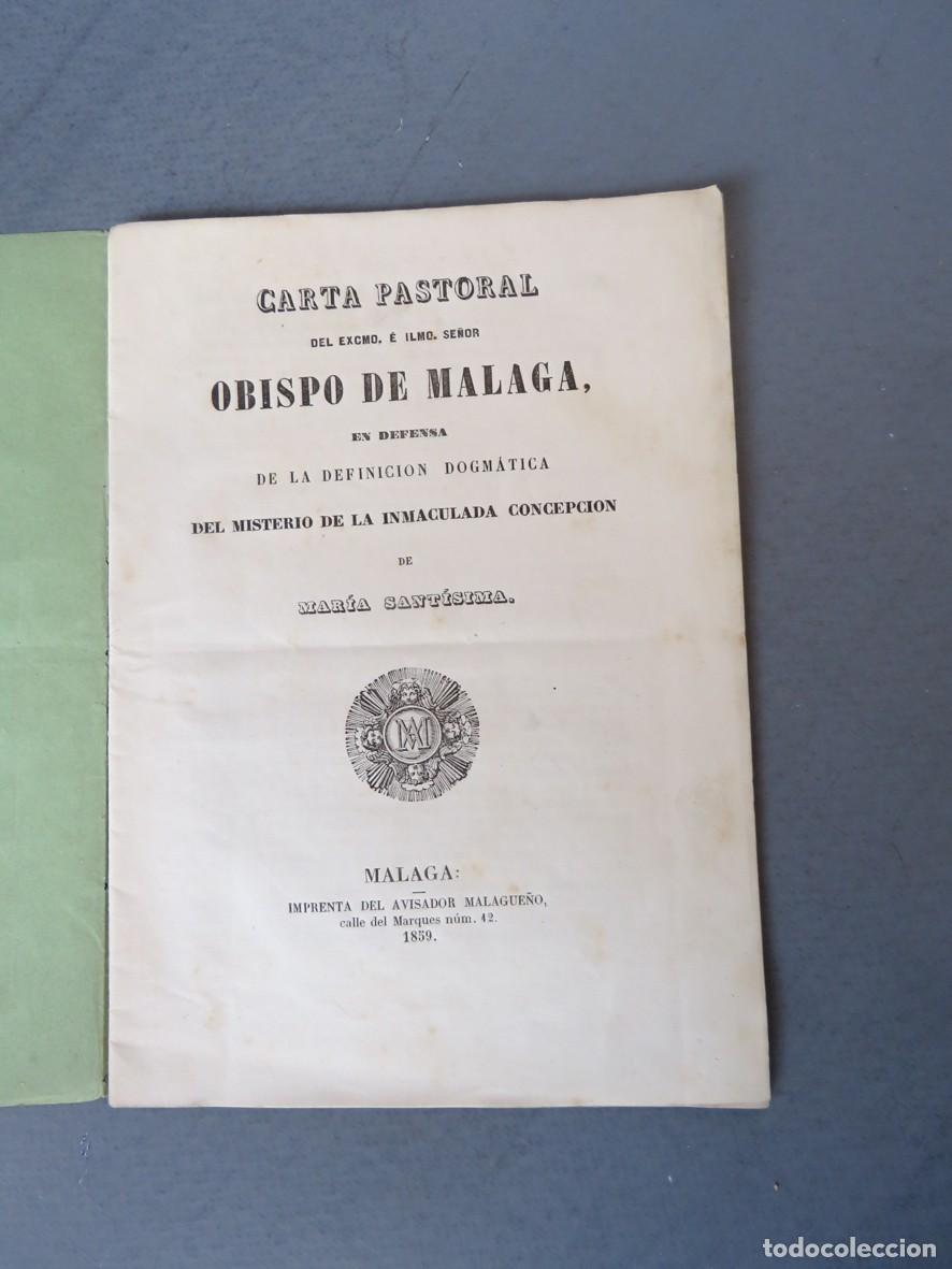 Livros antigos: CARTA PASTORAL DEL EXCMO. E ILMO. SR. OBISPO DE M&Aacute;LAGA. M&Aacute;LAGA 1859