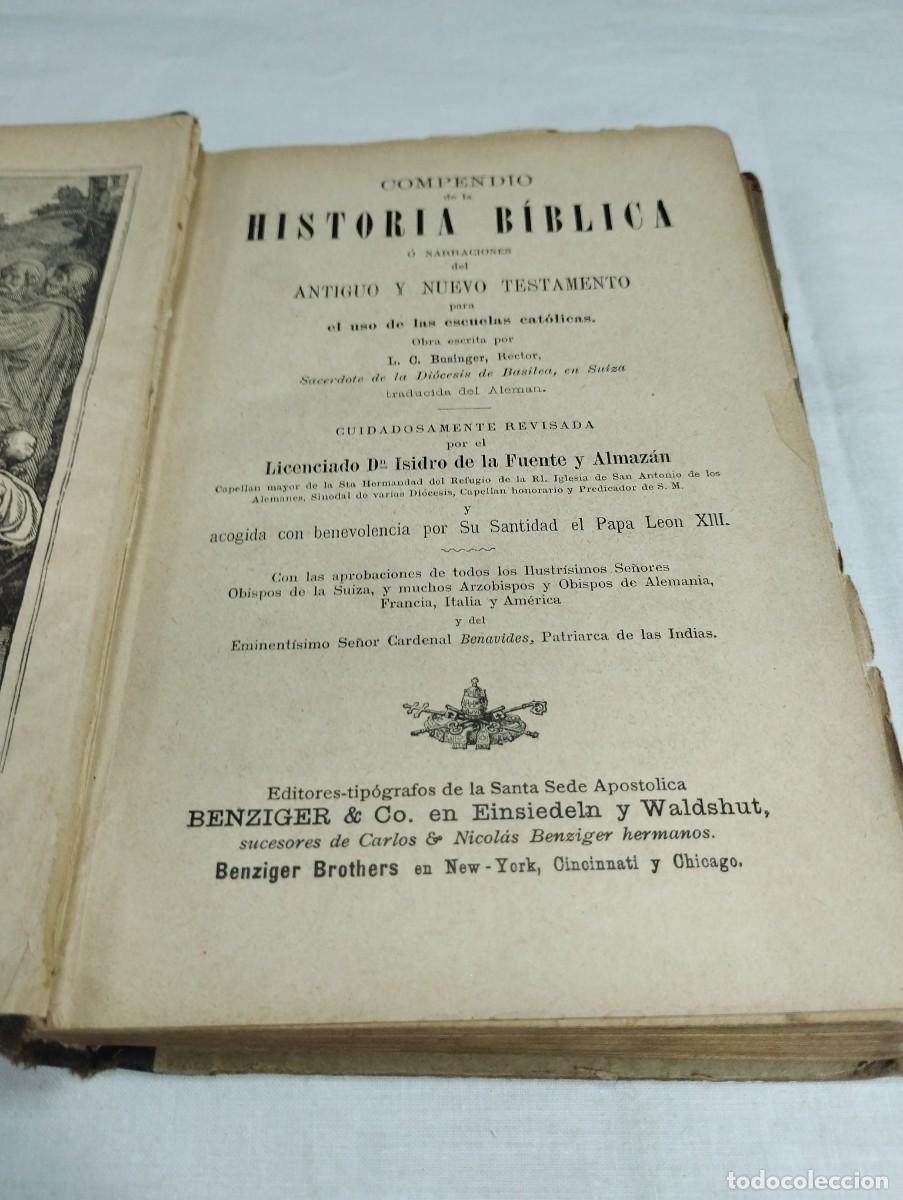 Libros antiguos: Compendio de historia b&iacute;blica, 1883 - Foto 2