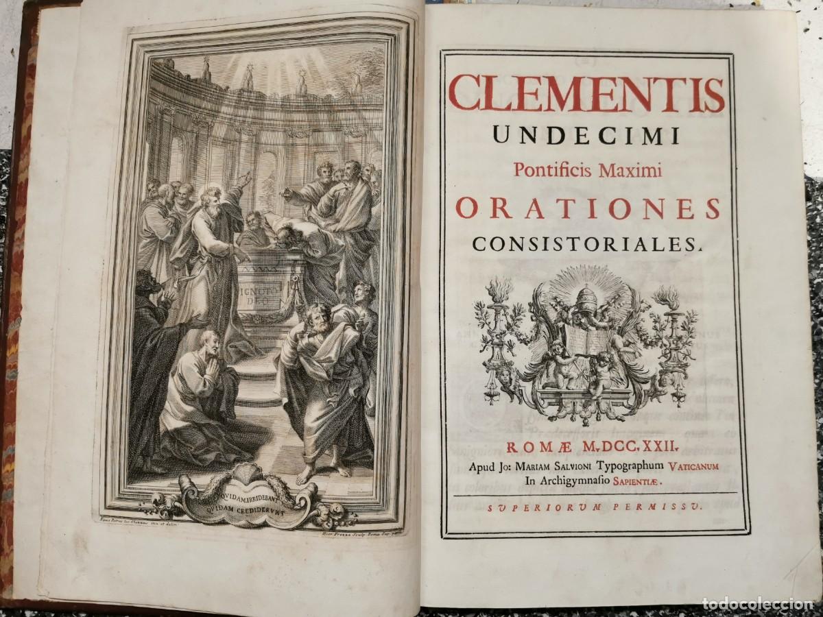 Libros antiguos: Clementis und&eacute;cimi pontificis Maximi orationes consistoriales Vaticano -A1