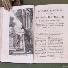 Libros antiguos: P. LALLEMANT: LOS SALMOS DE DAVID Y CÁNTICOS SAGRADOS. SIGLO XVIII