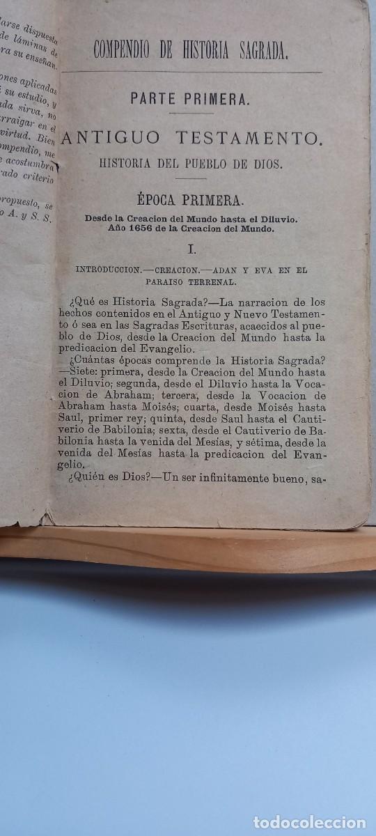 Libros antiguos: COMPENDIO DE HISTORIA SAGRADA. 1892 - Foto 2