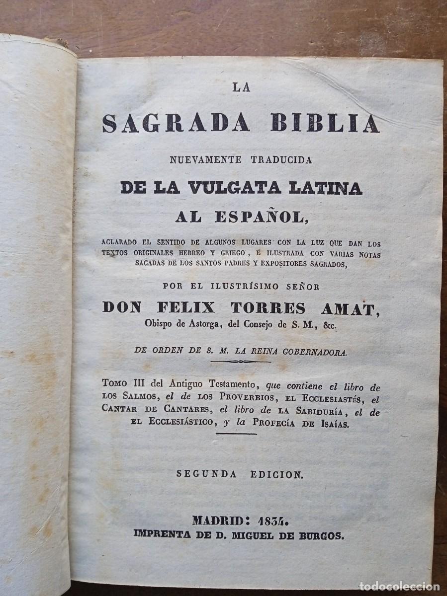 Libros antiguos: Sagrada Biblia 1835 - Foto 3
