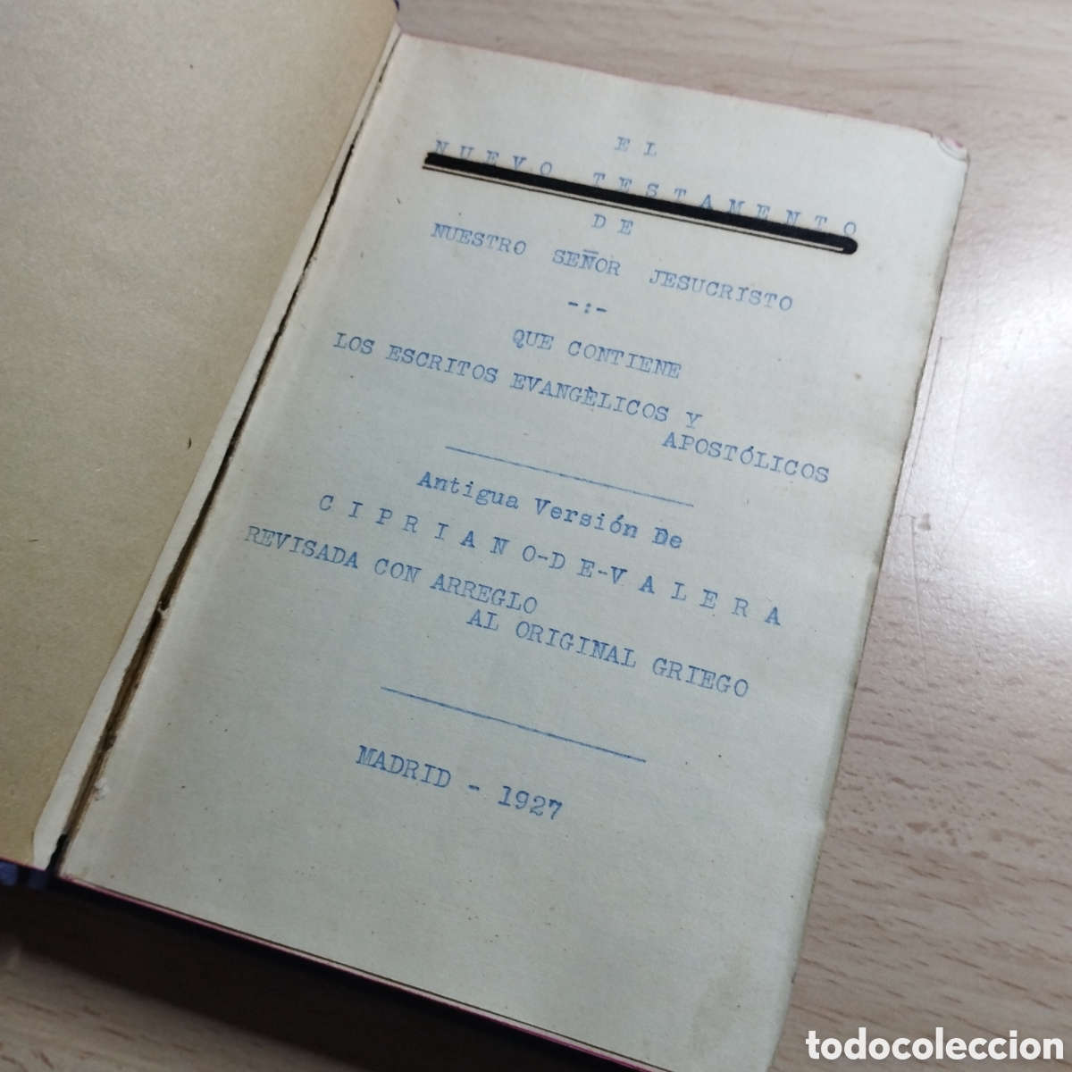 Libros antiguos: El nuevo testamento. 1927. Versi&oacute;n de Cipriano de Valera. - Foto 4