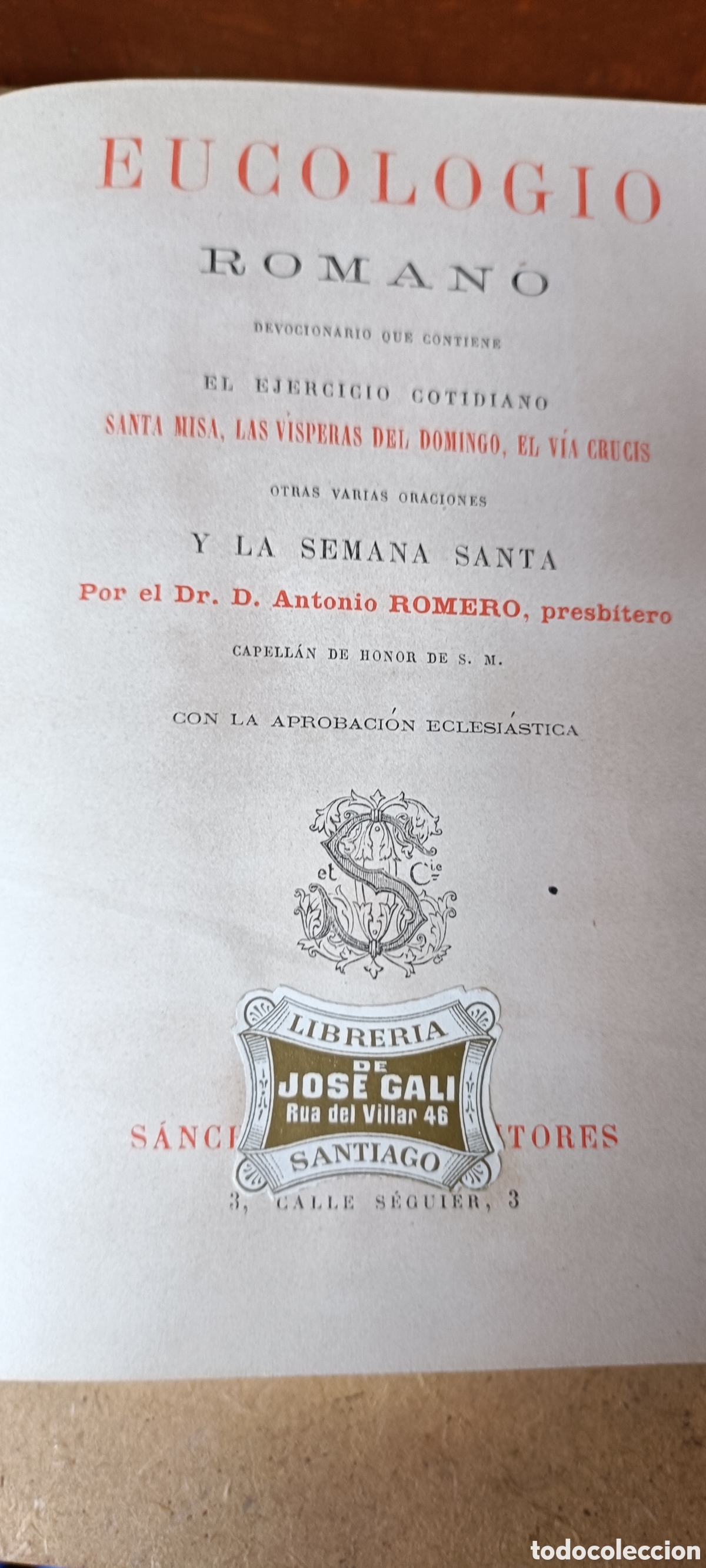 Libros antiguos: Libro Eucologio Romano - Foto 2