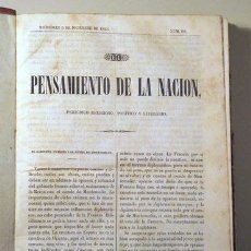 Libros antiguos: PENSAMIENTO DE LA NACIÓN. PERIÓDICO RELIGIOSOS, POLÍTICO Y LITERARIO - DEL Nº 96 AL 145. MADRID 1845