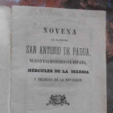 Libros antiguos: ANTIGUA NOVENA A SAN ANTONIO DE PADUA. MADRID 1870