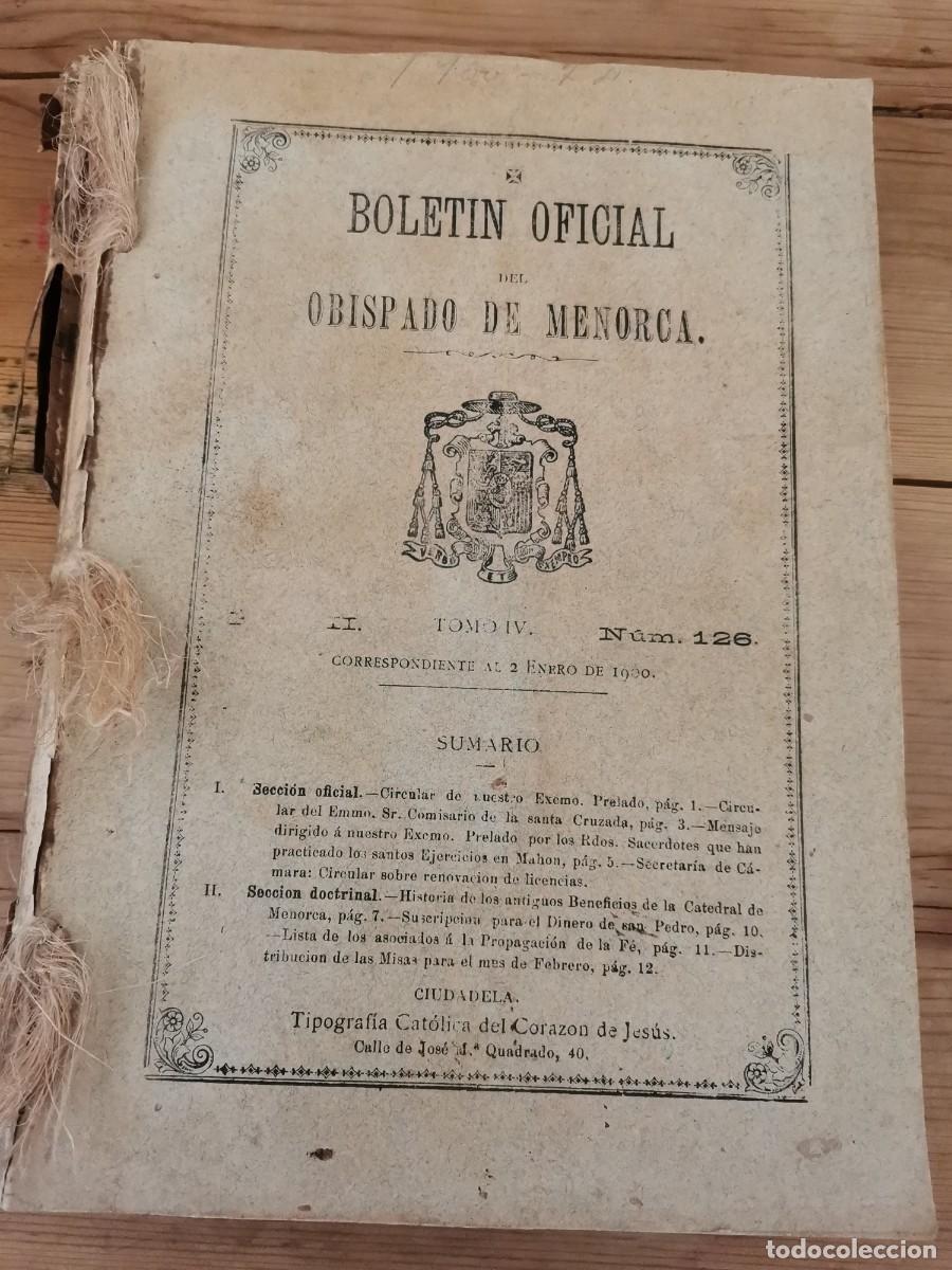 Libros antiguos: Boletin obispado de menorca - Foto 1