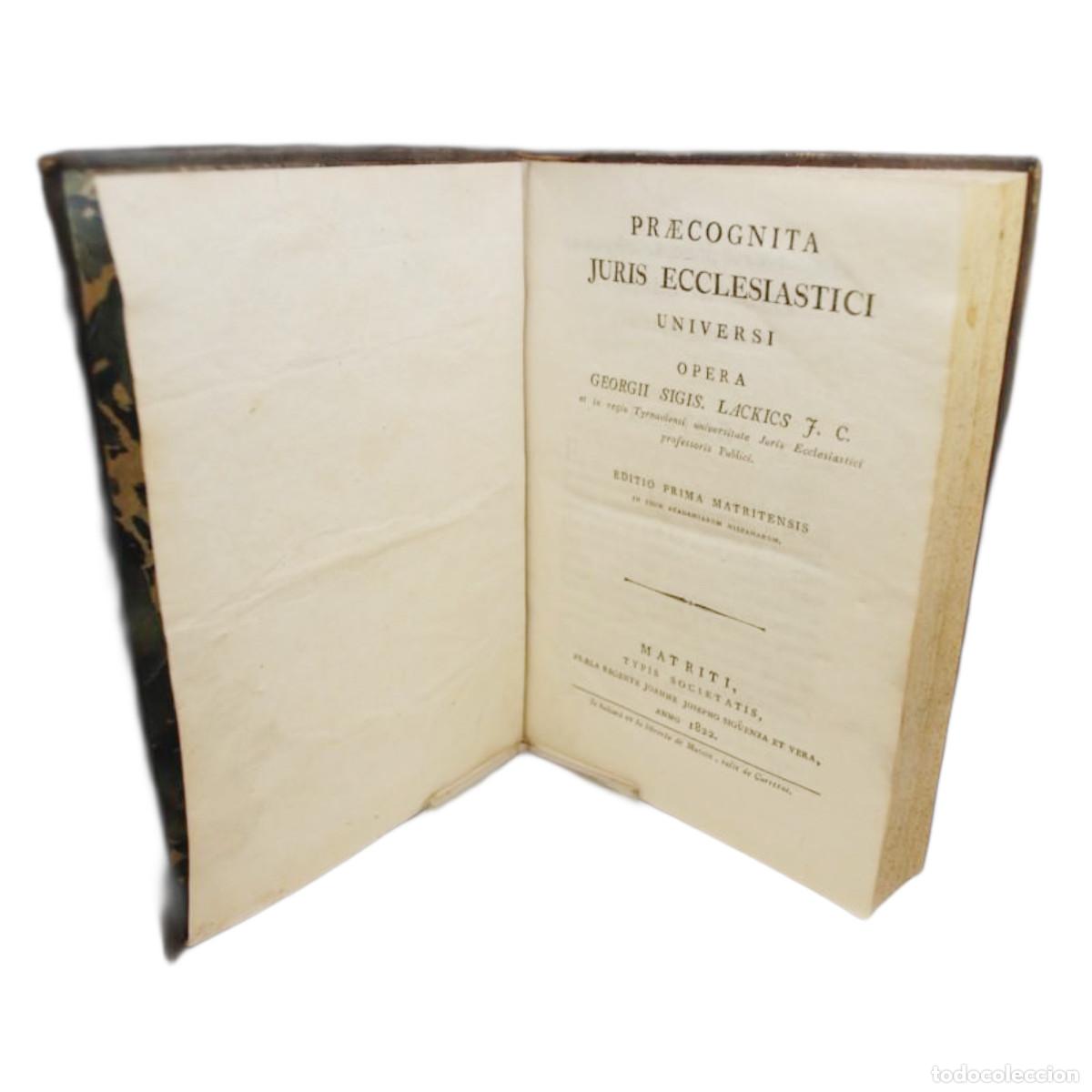 Libros antiguos: GEORGIO S. LACKICS - DERECHO ECLESIASTICO - 1822 - Foto 2